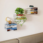 Unsichtbare Wandbücherplank – Bücher schweben an der Wand -    Zorenza