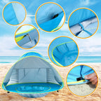 Baby-Strandzelt mit integriertem Planschbecken und UPF 50 -    Zorenza