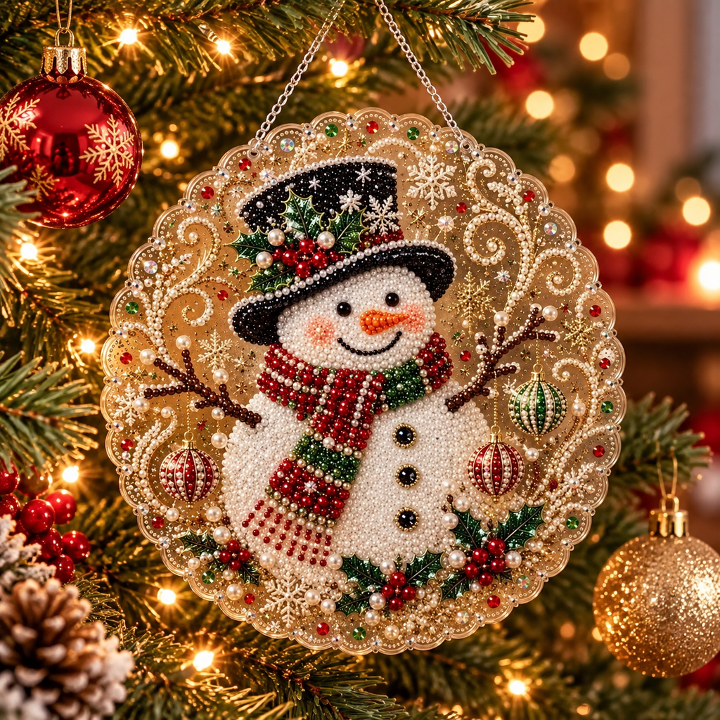 Diamond-Art Weihnachtsornament-Bastelset mit Strass und Perlen -    Zorenza