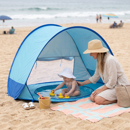 Baby-Strandzelt mit integriertem Planschbecken und UPF 50 -    Zorenza