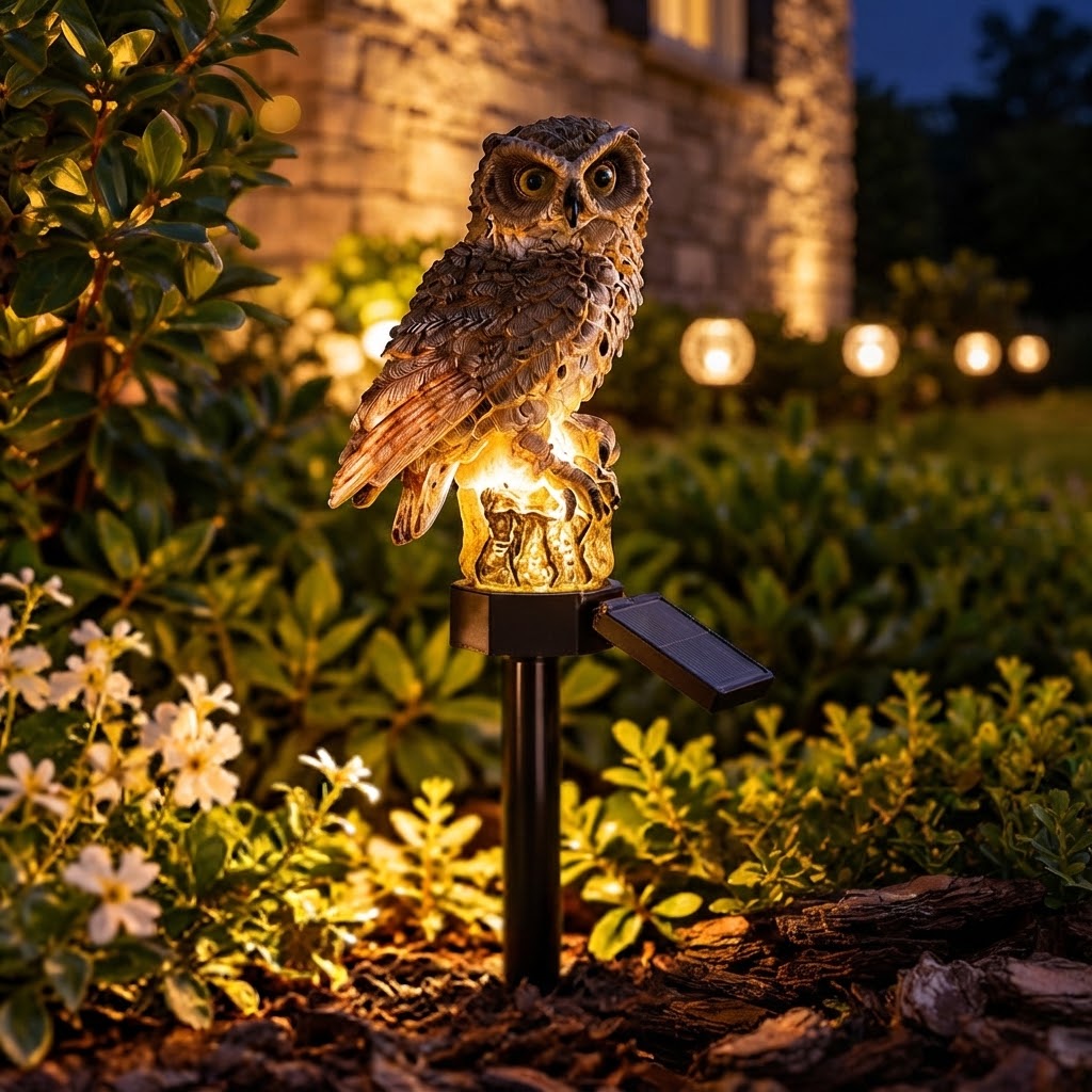 Solarleuchte Eule Garten mit Lichtsensor -    Zorenza