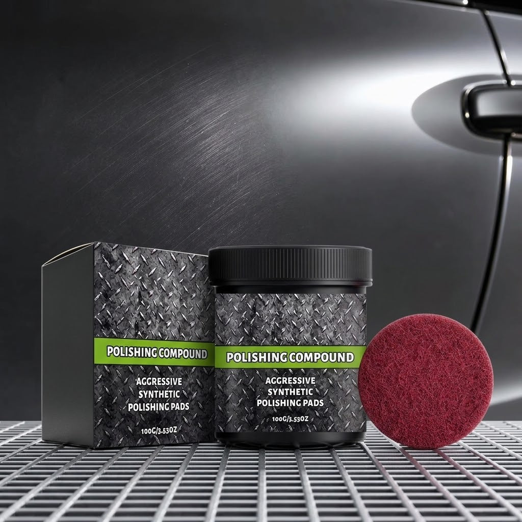 Politurpaste Set mit Polierpad – Metall und Stein -    Zorenza