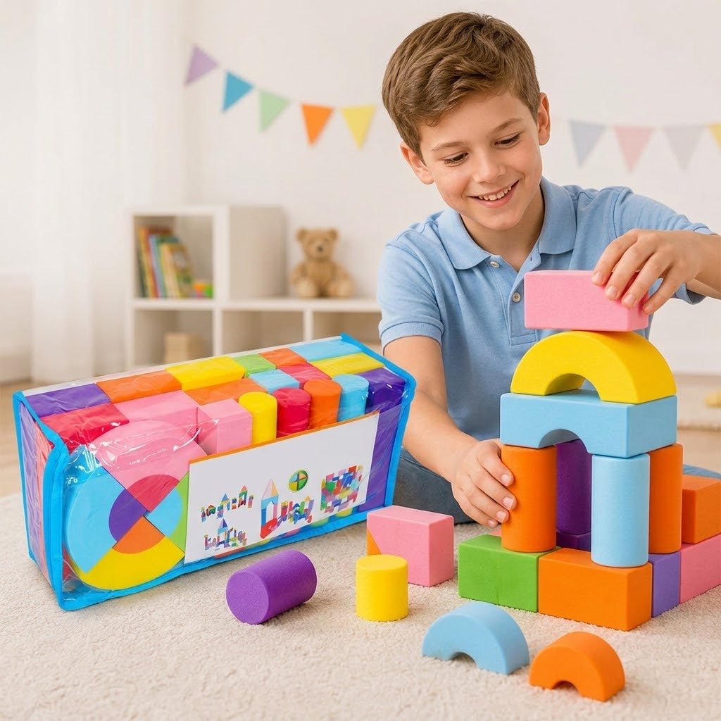 Schaumstoff Bausteine Set EVA-Schaum weich für Kinderzimmer -    Zorenza