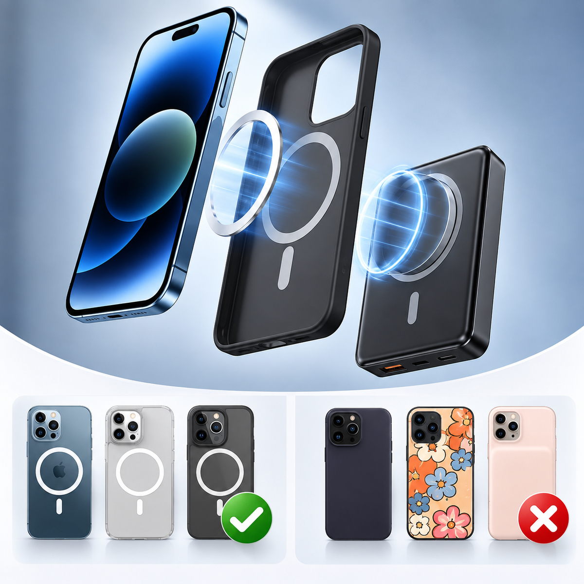 Powerbank mit kabellosem Laden und LED-Anzeige -    Zorenza