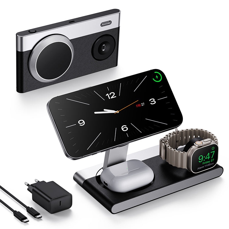 Ladestation 3-in-1 faltbar magnetisch für Smartphone Watch Earbuds -    Zorenza
