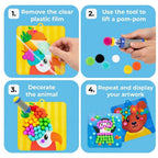Pompom-Bastelset mit 600 bunten Pompons und 12 Tiermotiven -    Zorenza