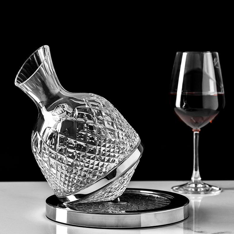 Weinkaraffe mit 360° Drehfunktion aus Kristallglas -    Zorenza