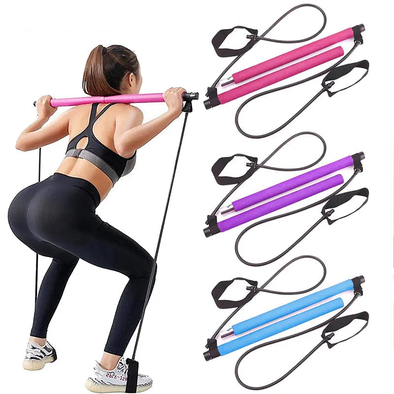 Pilates-Stange mit Widerstandsbändern – Tragbares Fitness-Set -    Zorenza
