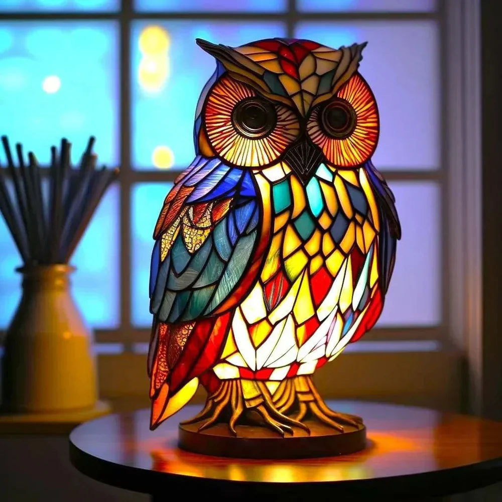 Tiffany Tierlampe Buntglas – Handgefertigt mit warmem Licht -    Zorenza