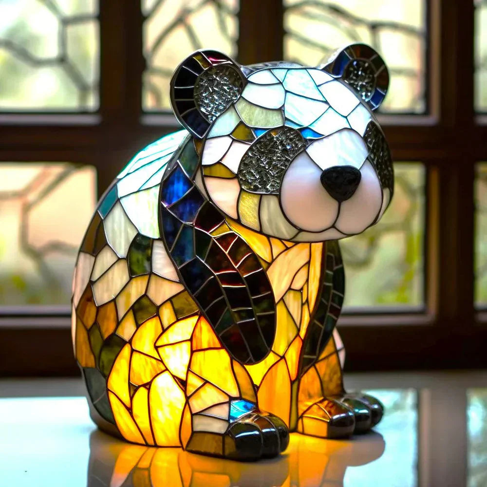 Tiffany Tierlampe Buntglas – Handgefertigt mit warmem Licht -    Zorenza