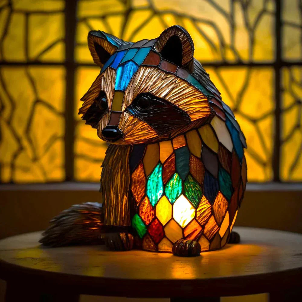 Tiffany Tierlampe Buntglas – Handgefertigt mit warmem Licht -    Zorenza