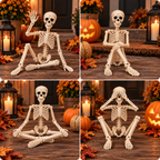 Halloween-Skelett 40 cm beweglich – Deko für Garten und Innenbereich -    Zorenza