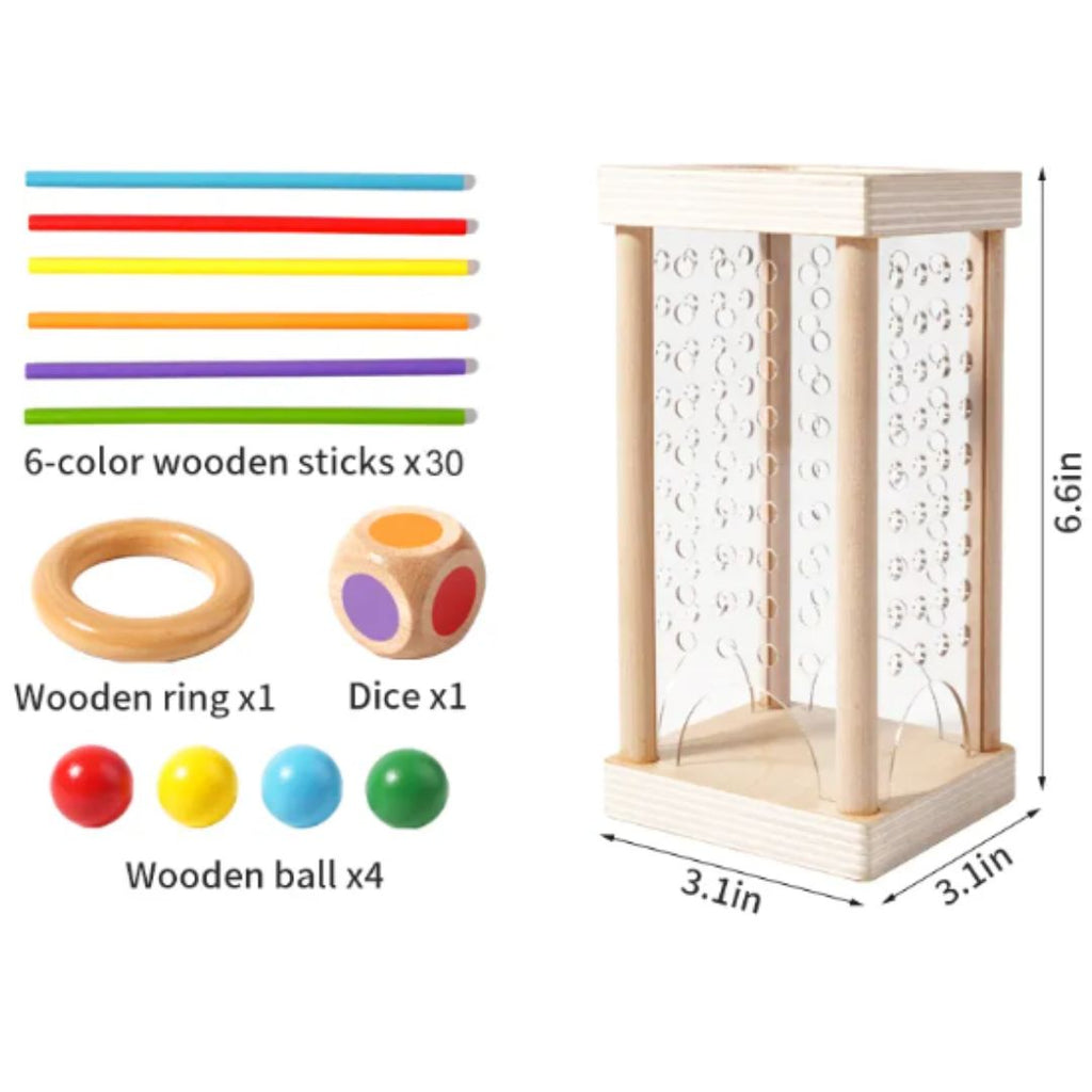 3-in-1 Holzstäbchen-Stapelspiel – Fähigkeitsentwicklung - Zorenza