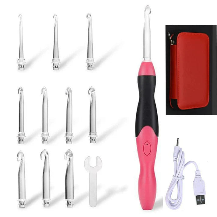 LED-Häkelnadel-Set mit Wechselköpfen – 2,5 bis 8,0 mm Zorenza