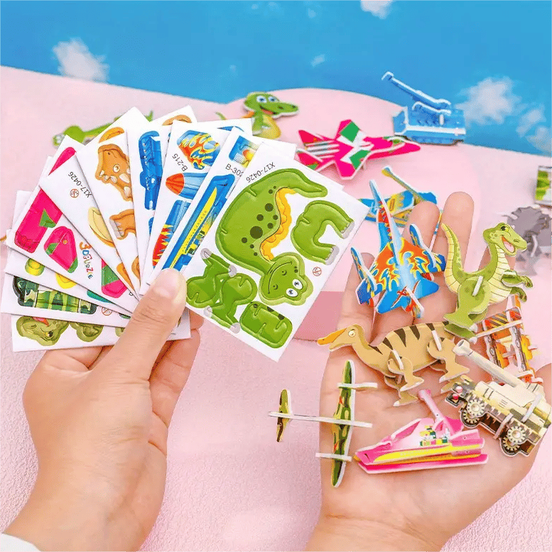 3D Cartoon Puzzle-Set – Pädagogisches Bastelpuzzle für Kinder -    Zorenza