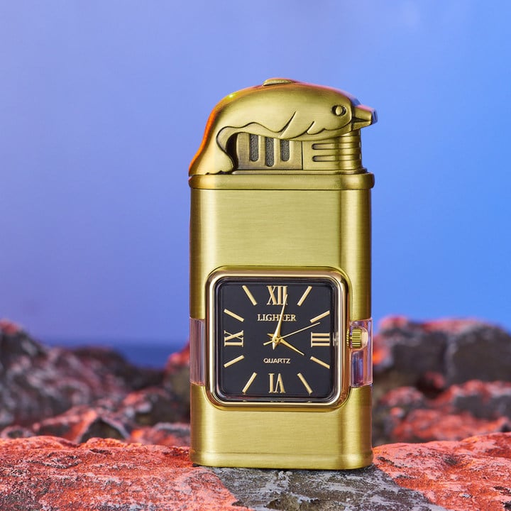 Feuerzeug mit Uhr – Vintage Design und verstellbare Flamme -    Zorenza