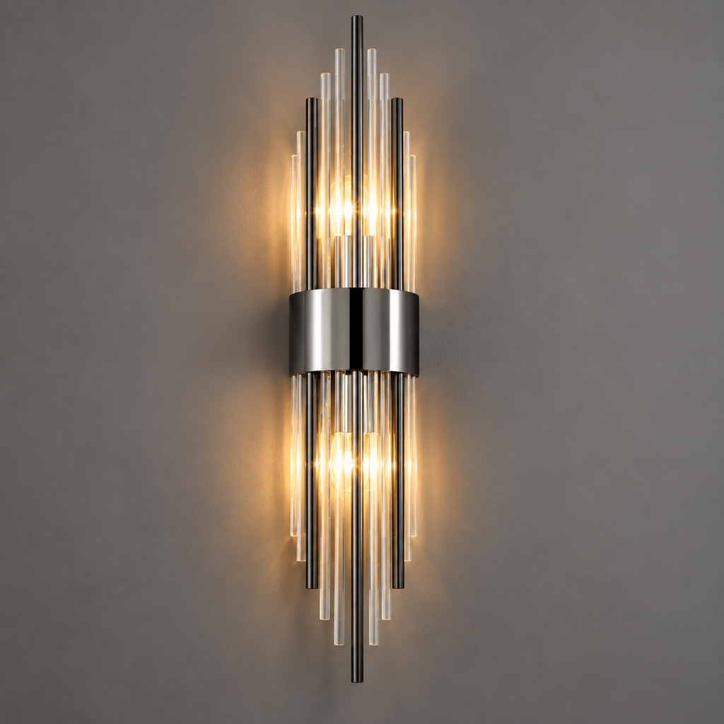 Kristall Wandlampe Edelstahl mit LED-Beleuchtung -    Zorenza