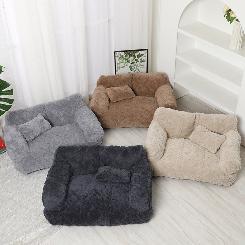 Plüsch Hundebett mit erhöhtem Rand – Beruhigendes Kuschelsofa Zorenza