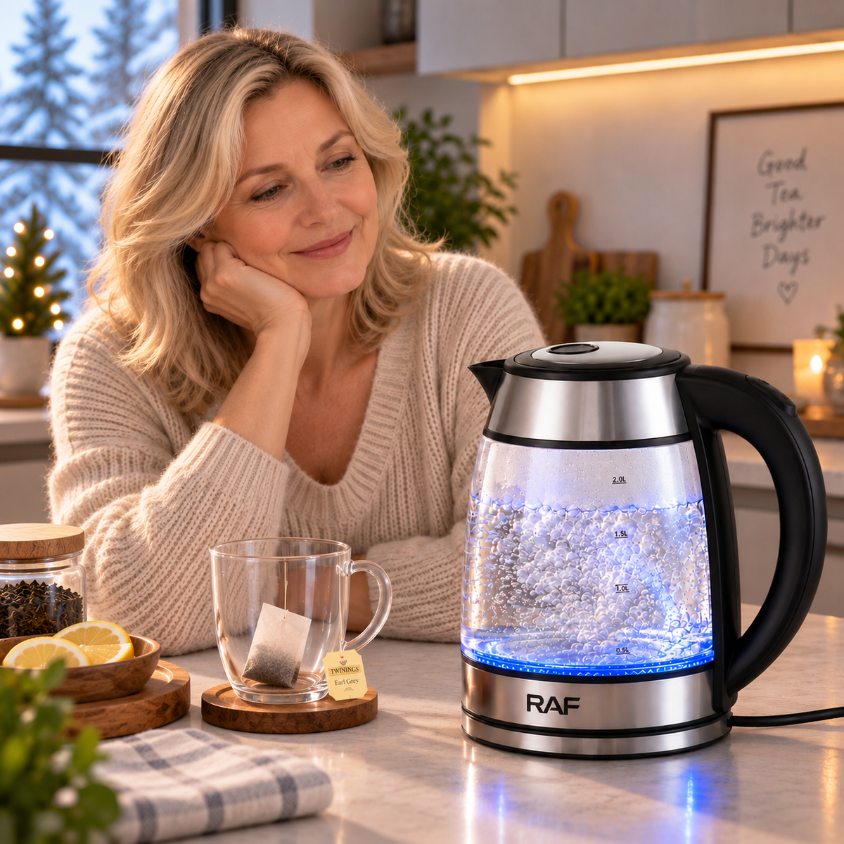 Glaskocher 2 L Borosilikatglas mit Teefilter -    Zorenza