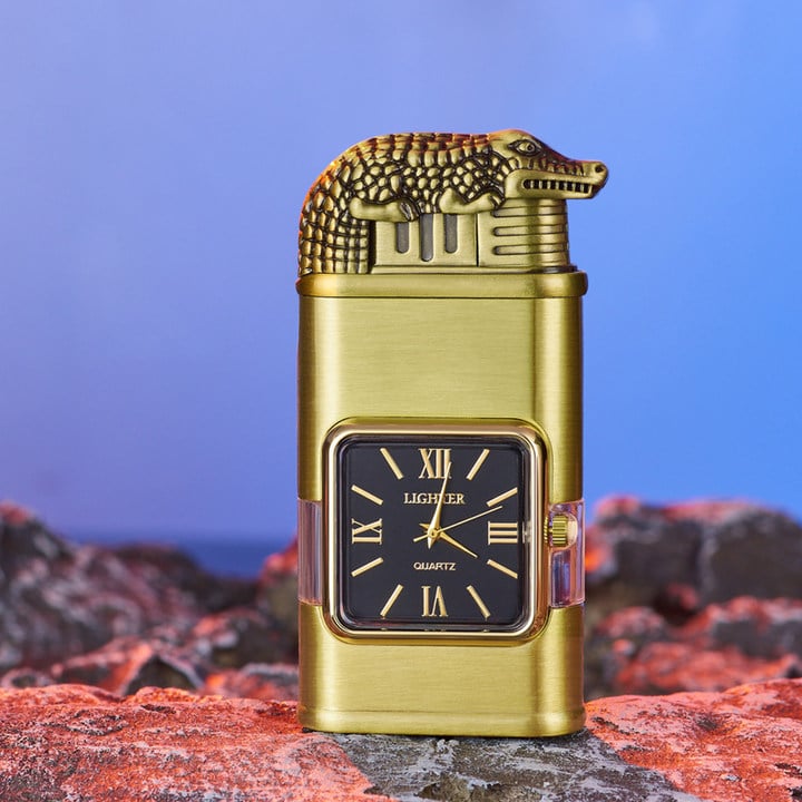 Feuerzeug mit Uhr – Vintage Design und verstellbare Flamme -    Zorenza