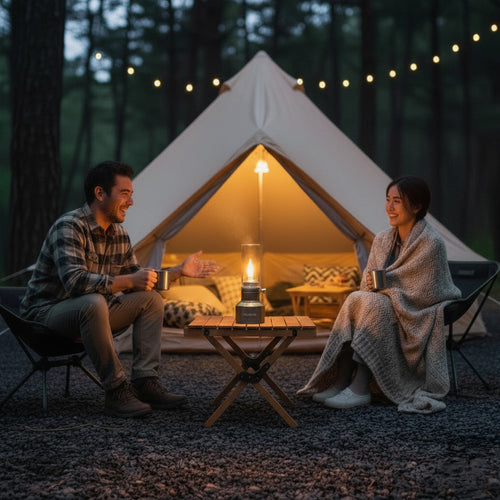 Campinglampe Aluminium mit Gaskartusche – Vintage-Stil -    Zorenza
