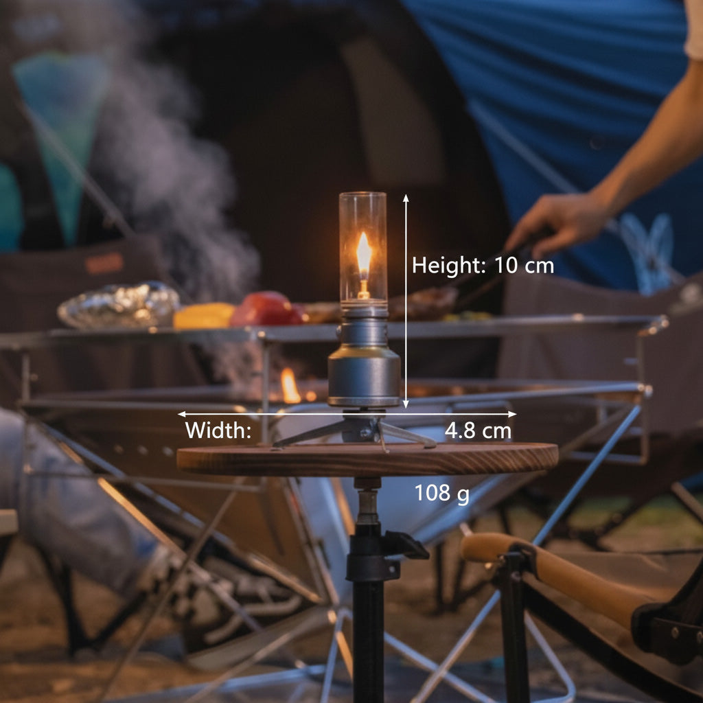 Campinglampe Aluminium mit Gaskartusche – Vintage-Stil -    Zorenza