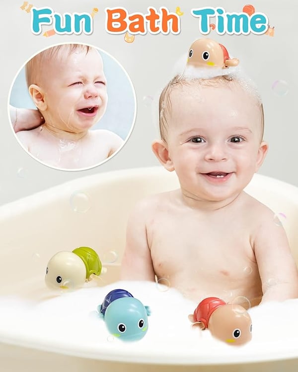 Aufzieh-Schwimmschildkröten Badespielzeug – 6er-Set Zorenza