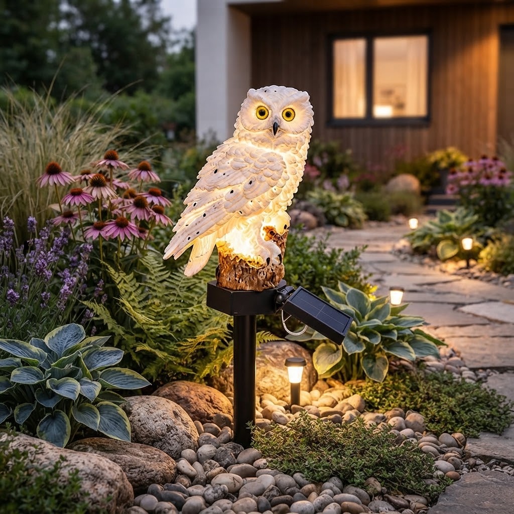 Solarleuchte Eule Garten mit Lichtsensor -    Zorenza