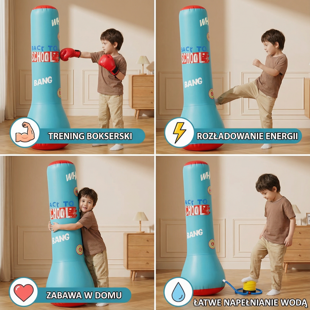 Aufblasbarer Boxsack für Kinder mit Wasserbasis -    Zorenza