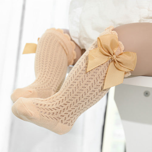 Baby-Socken mit großer Schleife aus weicher Baumwolle -    Zorenza