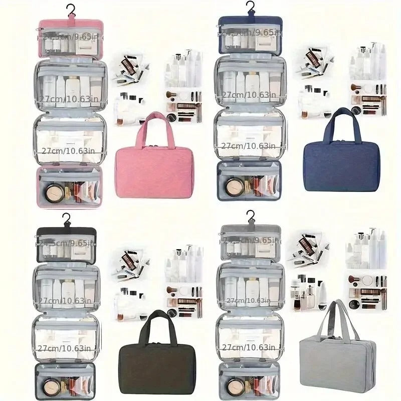 Kulturtasche zum Aufhängen mit 4 Fächern und wasserdichtem Material -    Zorenza