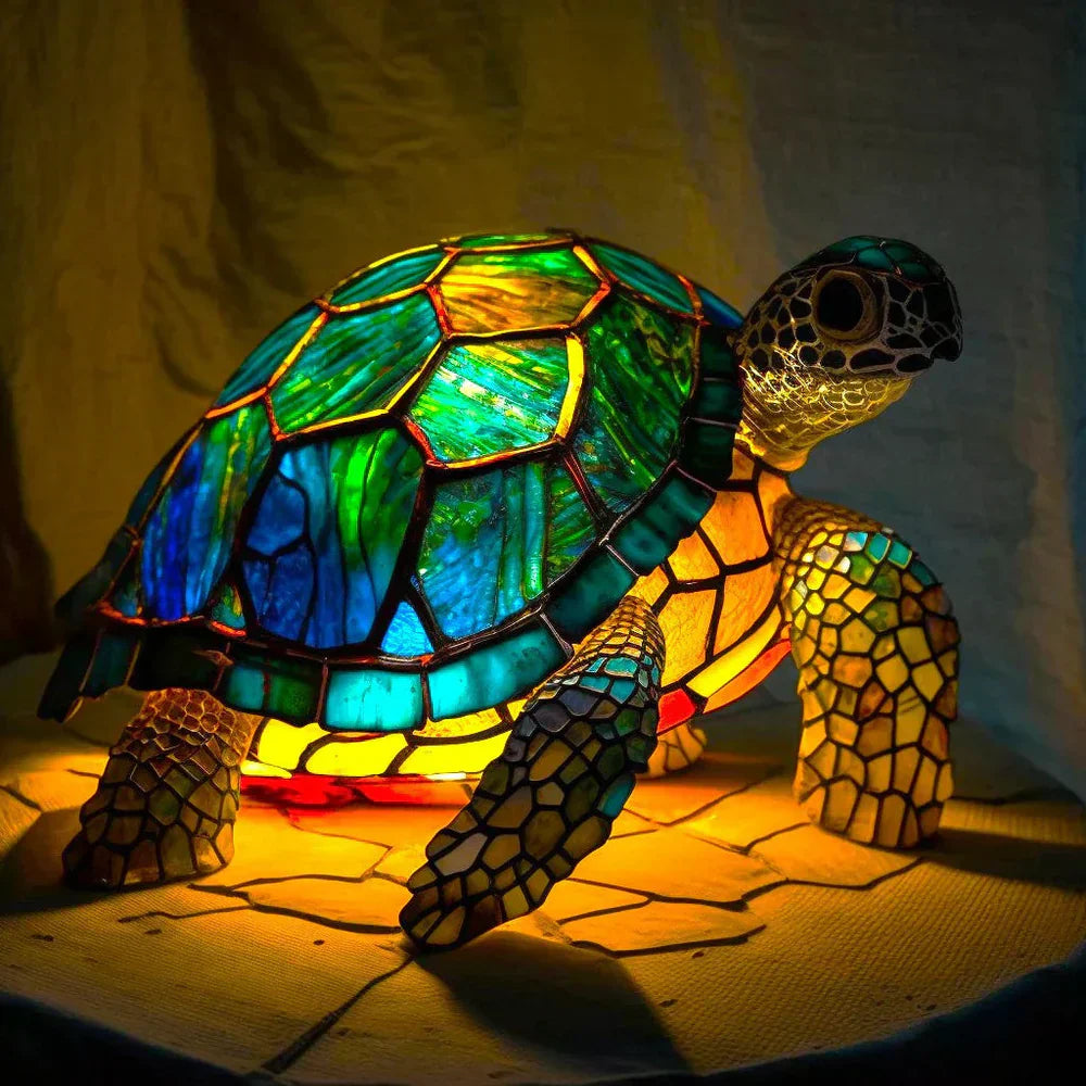 Tiffany Tierlampe Buntglas – Handgefertigt mit warmem Licht -    Zorenza