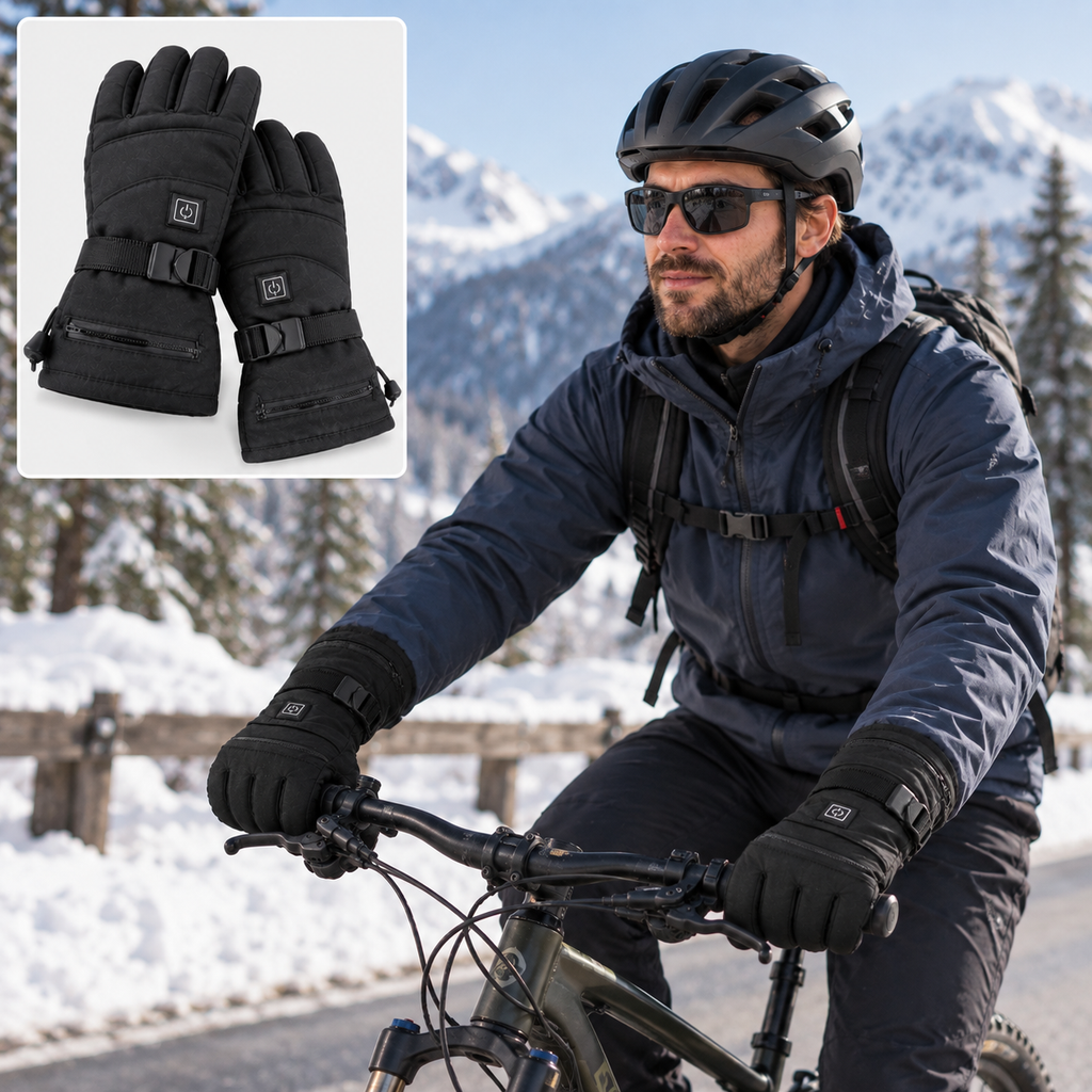 Beheizbare Handschuhe mit 3 Heizstufen und Touchscreen-Funktion -    Zorenza