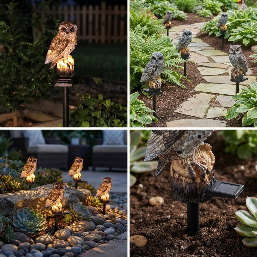 Solarleuchte Eule Garten mit Lichtsensor -    Zorenza