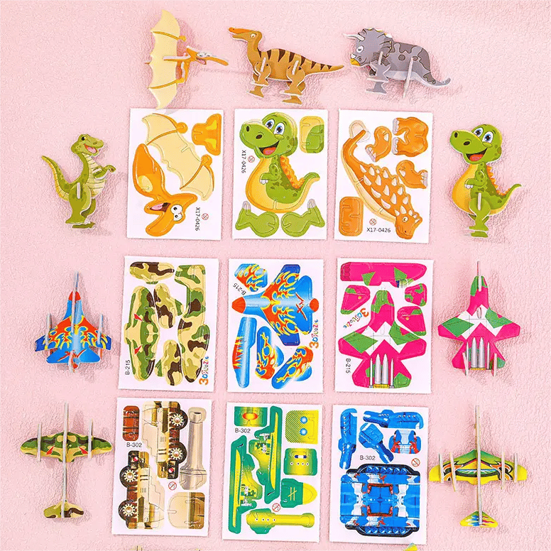 3D Cartoon Puzzle-Set – Pädagogisches Bastelpuzzle für Kinder -    Zorenza