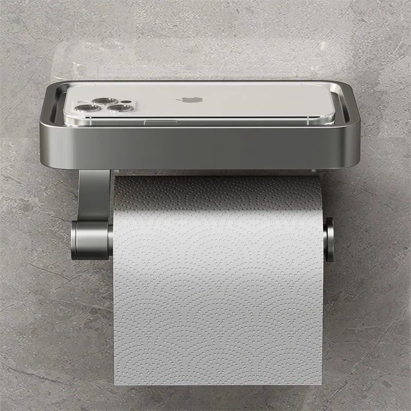 Toilettenpapierhalter Edelstahl mit Ablage -    Zorenza