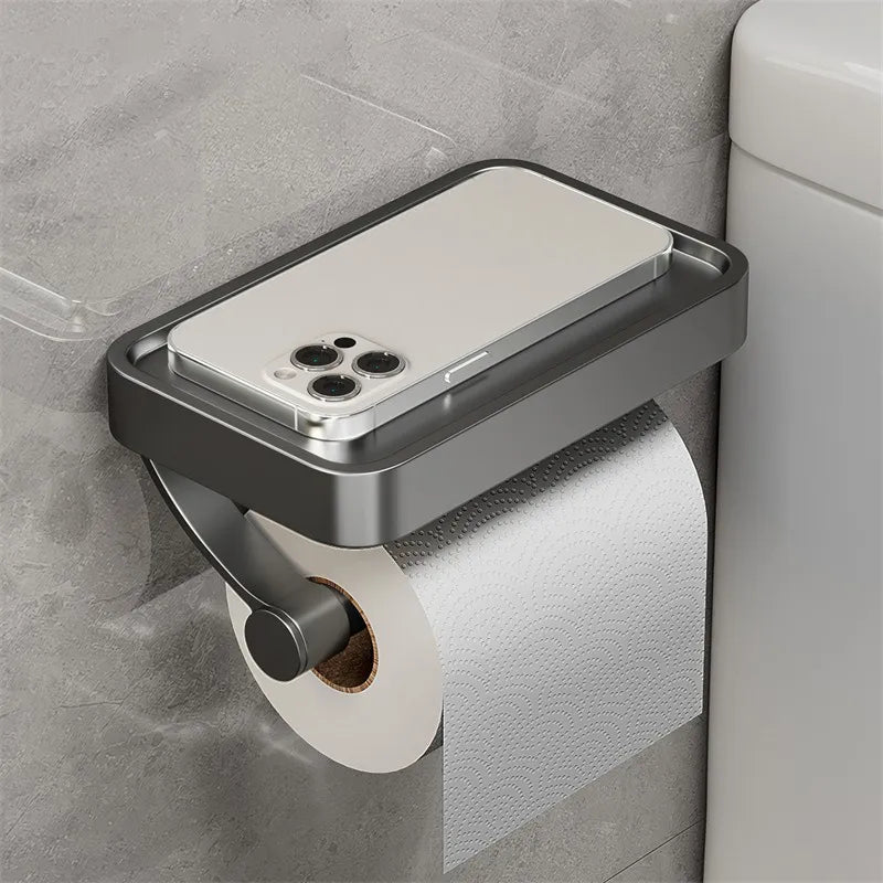 Toilettenpapierhalter Edelstahl mit Ablage -    Zorenza