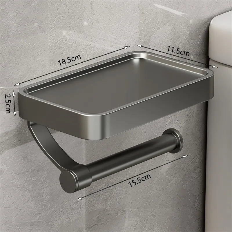 Toilettenpapierhalter Edelstahl mit Ablage -    Zorenza