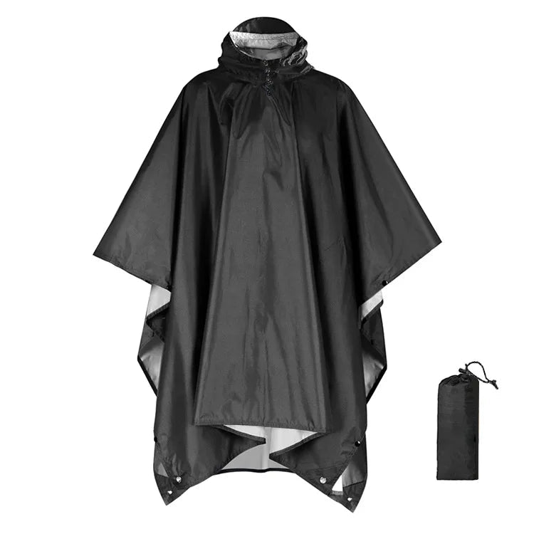 3-in-1 Outdoor Regenponcho wasserdicht mit Kapuze 220x140 cm Zorenza