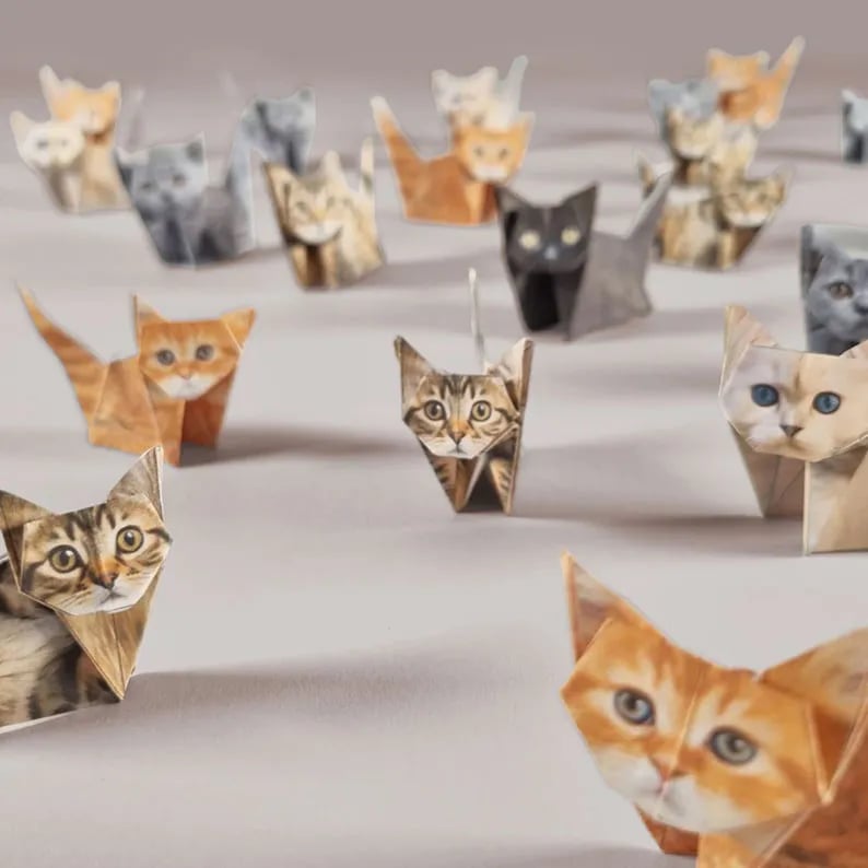 Origami-Bastelset zum Falten – 50 Tierfiguren aus Papier -    Zorenza