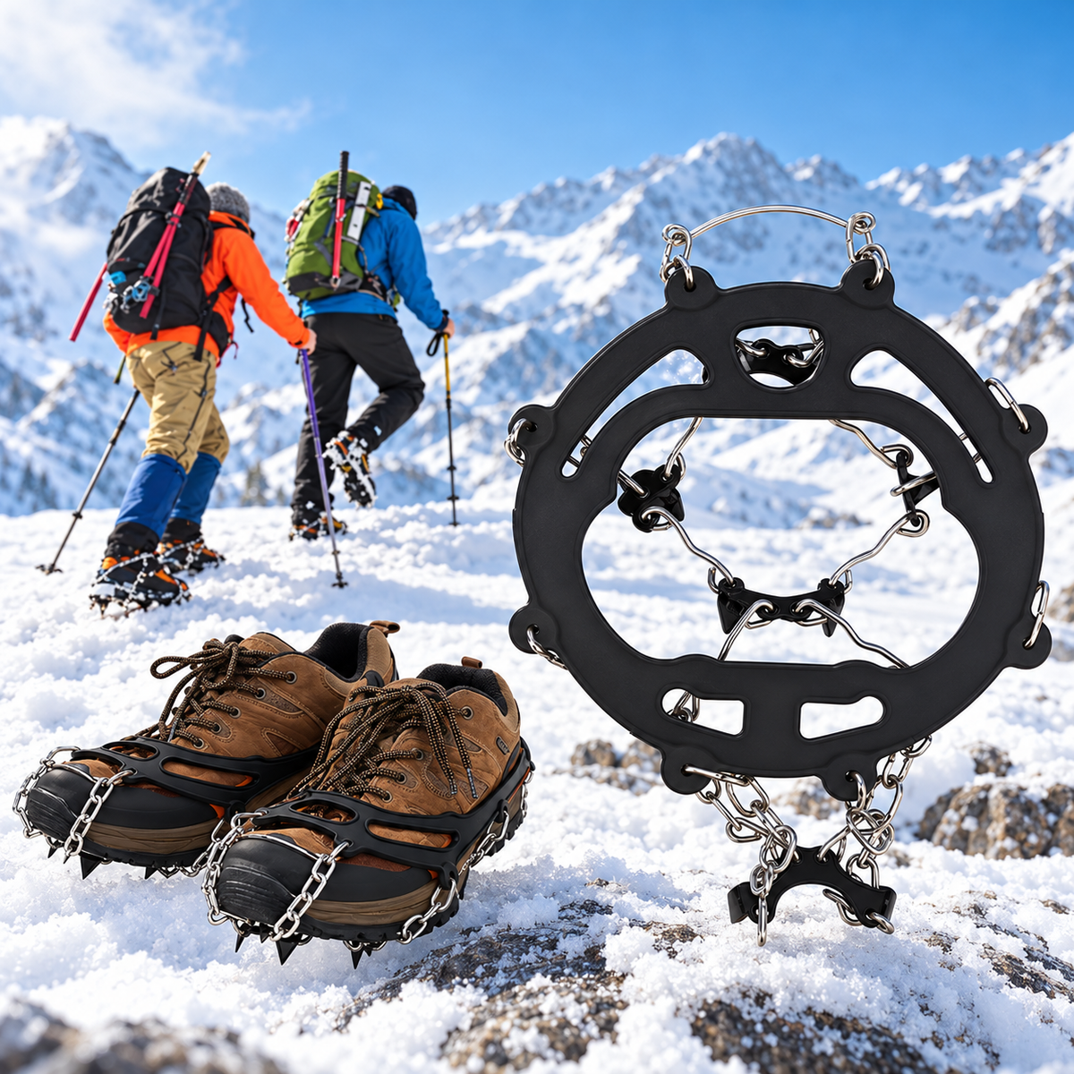 Schuhspikes Grödel Edelstahl – Universalgröße 35-48 -    Zorenza