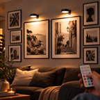 LED Bilderleuchte kabellos & magnetisch, 13 Farben RGB mit Fernbedienung, dimmbar, Timer, batteriebetrieben -    Zorenza