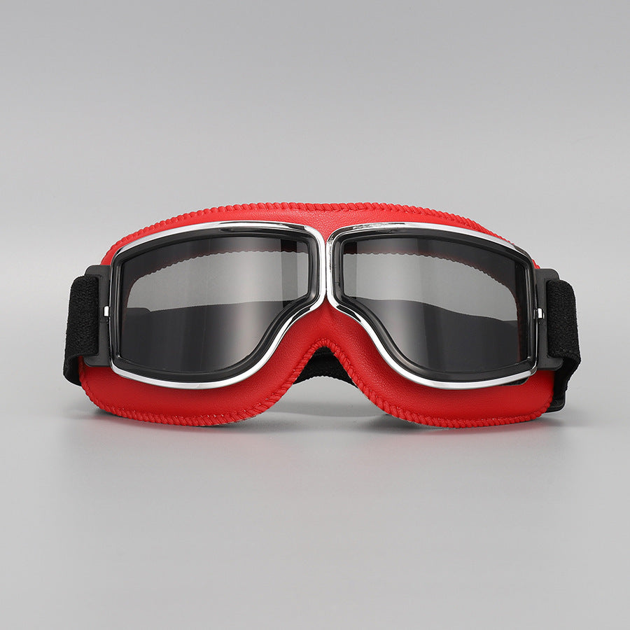 Motorradbrille Vintage-Design mit verstellbarem Gummiband -    Zorenza