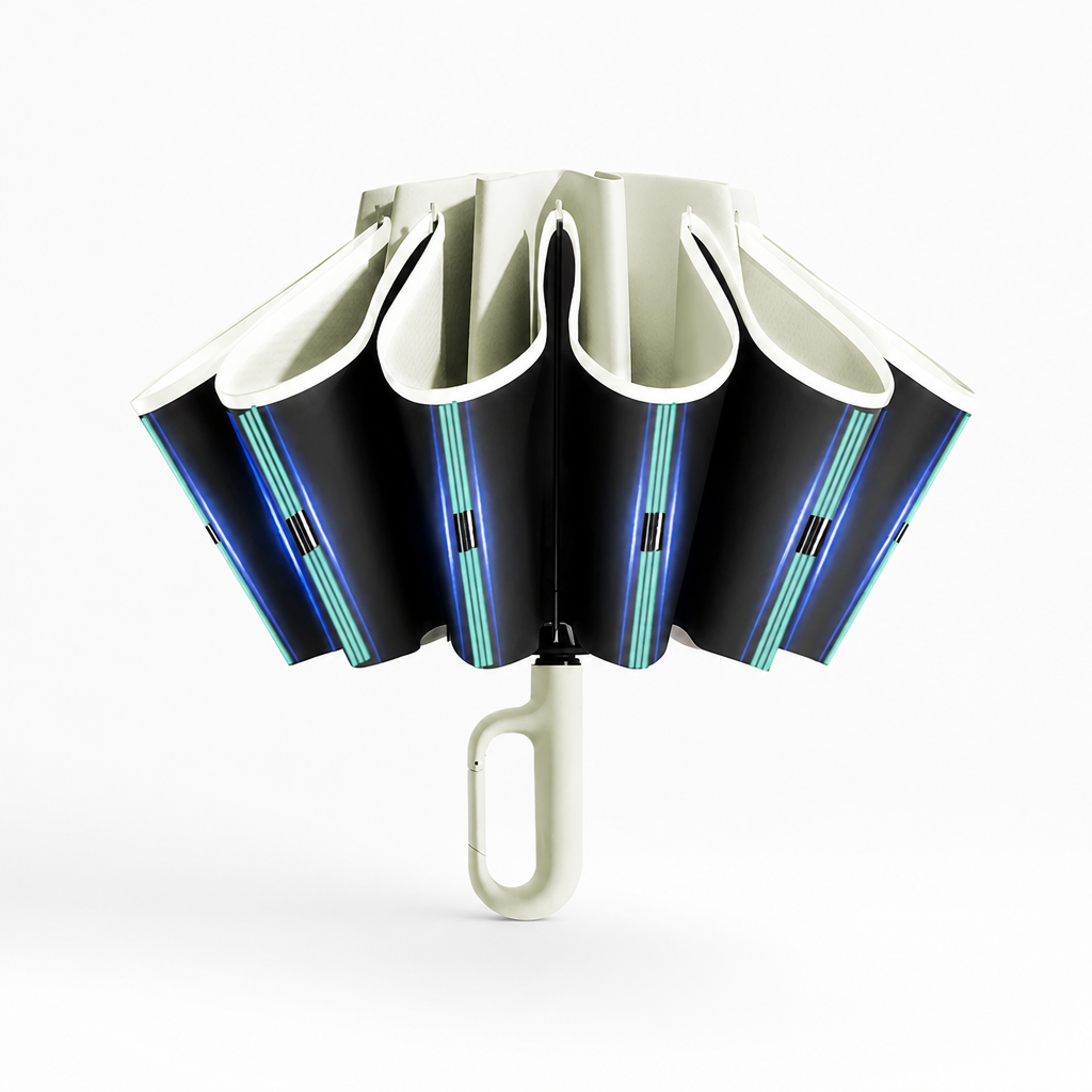 Taschenschirm automatisch winddicht mit Reflexstreifen -    Zorenza