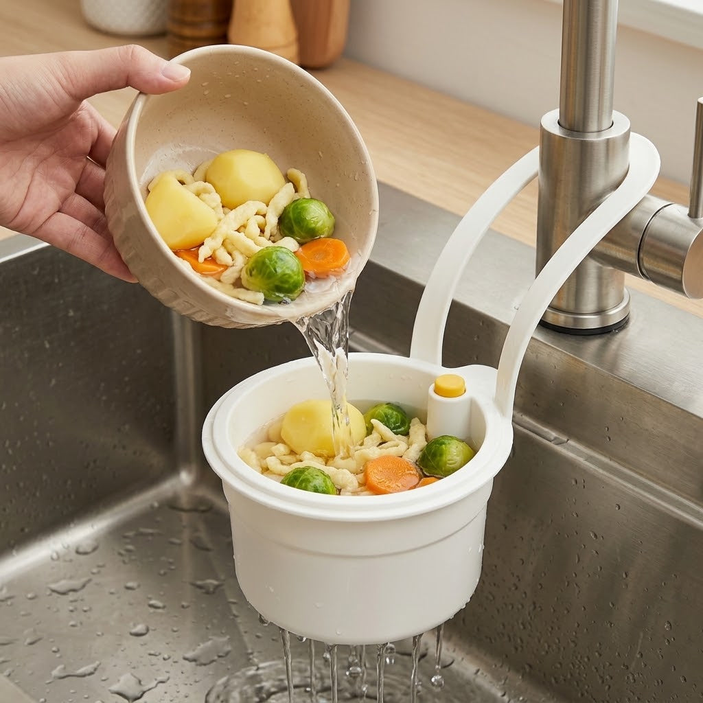 Hänge-Sieb für den Wasserhahn mit Klick-Entleerung, 14,2 cm -    Zorenza