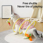 Katzen Spieltunnel mit Spiralform – Interaktives Jagdspielzeug -    Zorenza