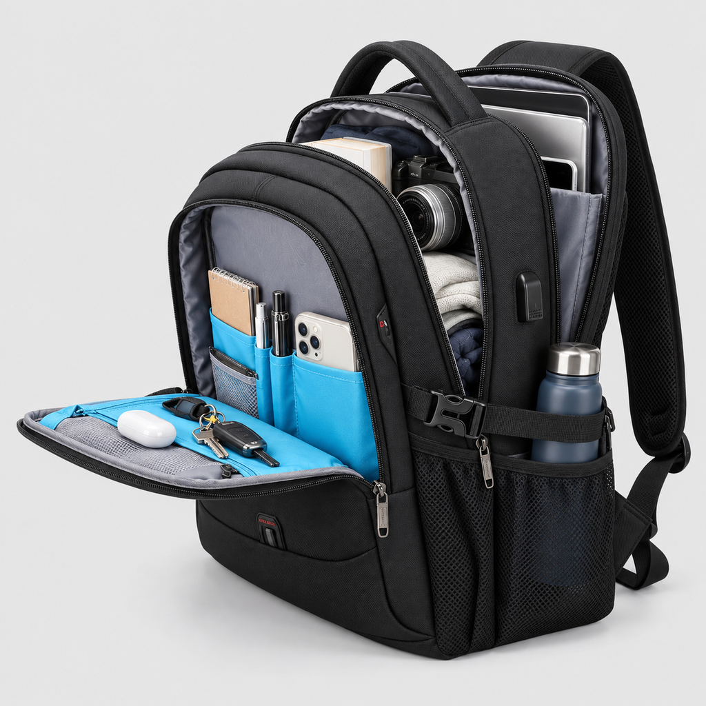 Laptoprucksack Wasserdicht mit USB-Anschluss -    Zorenza