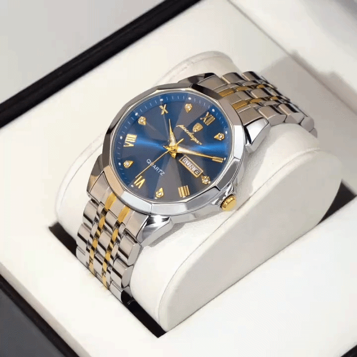 Elegante Herrenuhr mit Tag-Datum-Fenster & Quarzwerk -    Zorenza