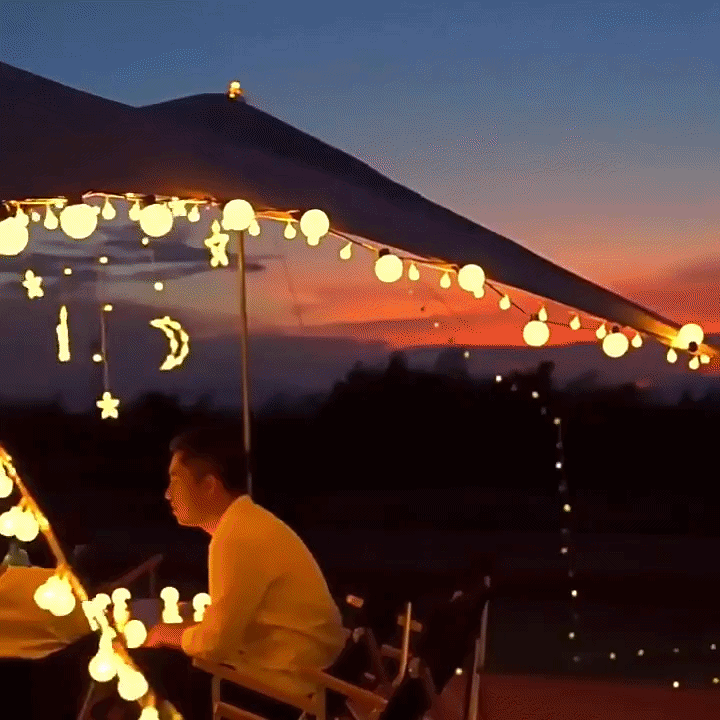 Solar-LED-Lichterkette warmweiß – wetterfest (IP65) für Garten & Terrasse -    Zorenza