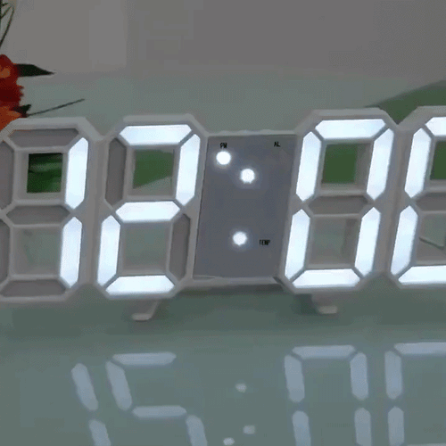 3D LED Digital-Wanduhr mit Fernbedienung & Dimmfunktion -    Zorenza